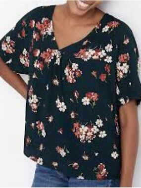 Madewell Rhyme Top in Spruce Blooms Floral Size M
